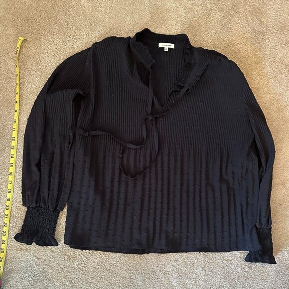 woman blouse black MaxStudio Brand size L - Picture 1 of 3